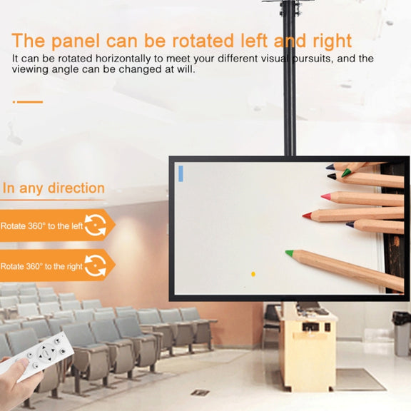 26-60 inch Universal Height & Angle Adjustable Single Screen TV Wall-mounted Ceiling Dual-use Bracket, Retractable Range: 0.5-1m