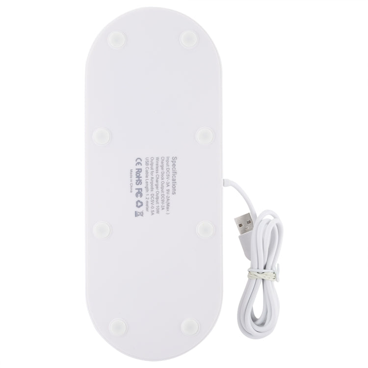 HQ-UD15 5 in 1 Micro USB + USB-C / Type-C + 8 Pin Interface Phone Charging Base with 8 Pin Earphone Charging Interface & Watch Stand, Without Wireless Charger(White)
