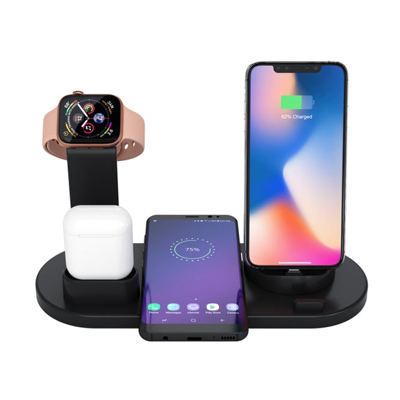 HQ-UD15 Rotatable Wireless Charging Base with Stand for Phones / iWatches / AirPods (White)