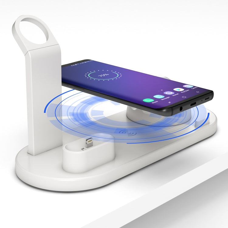 HQ-UD15 Rotatable Wireless Charging Base with Stand for Phones / iWatches / AirPods (White)