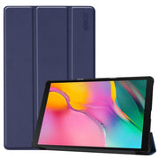 ENKAY PU Leather + Plastic Bottom Case with Three-folding Holder for Galaxy Tab A 10.1 (2019) T510 / T515(Dark Blue)