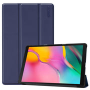 ENKAY PU Leather + Plastic Bottom Case with Three-folding Holder for Galaxy Tab A 10.1 (2019) T510 / T515(Dark Blue)