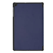 ENKAY PU Leather + Plastic Bottom Case with Three-folding Holder for Galaxy Tab A 10.1 (2019) T510 / T515(Dark Blue)