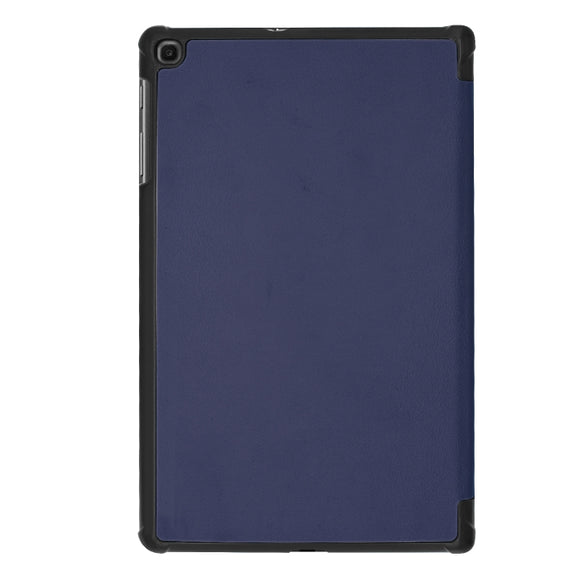 ENKAY PU Leather + Plastic Bottom Case with Three-folding Holder for Galaxy Tab A 10.1 (2019) T510 / T515(Dark Blue)