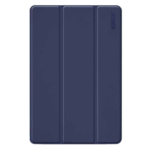ENKAY High Quality PU Leather + Plastic Bottom Smart Case with Three-folding Holder for Samsung Galaxy Tab S5e 10.5 T720 / T725(Dark Blue)