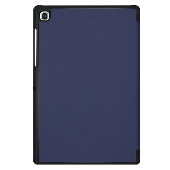 ENKAY High Quality PU Leather + Plastic Bottom Smart Case with Three-folding Holder for Samsung Galaxy Tab S5e 10.5 T720 / T725(Dark Blue)