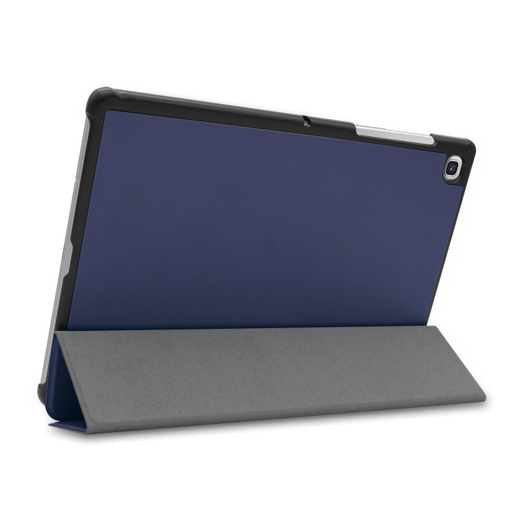 ENKAY High Quality PU Leather + Plastic Bottom Smart Case with Three-folding Holder for Samsung Galaxy Tab S5e 10.5 T720 / T725(Dark Blue)