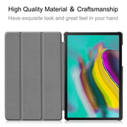 ENKAY High Quality PU Leather + Plastic Bottom Smart Case with Three-folding Holder for Samsung Galaxy Tab S5e 10.5 T720 / T725(Dark Blue)