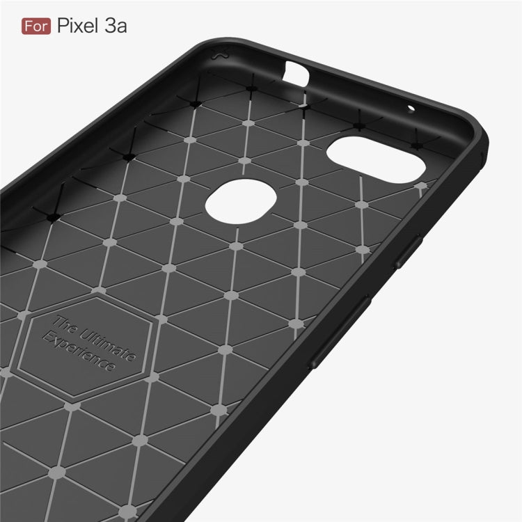 Brushed Texture Carbon Fiber TPU Case for Google Pixel 3a(Navy Blue)