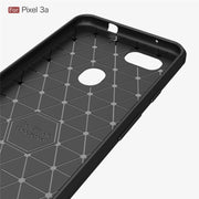 Brushed Texture Carbon Fiber TPU Case for Google Pixel 3a(Navy Blue)