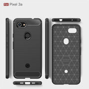 Brushed Texture Carbon Fiber TPU Case for Google Pixel 3a(Navy Blue)