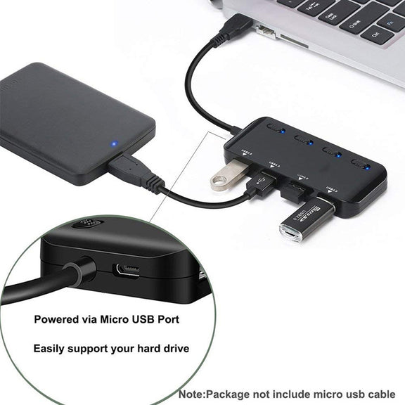 Ultra Speed USB3.0 4 Ports Hub with Switch