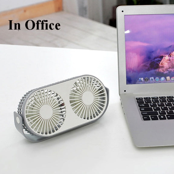 Small Bean Desktop Desktop Double Leaf Usb Mini Fan(Pink)