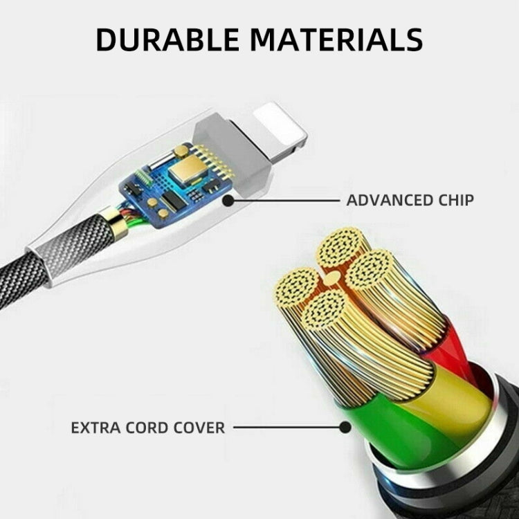8 Pin Interface Zinc Alloy Marquee Luminous Intelligent Automatic Power off Charging Data Cable(white)