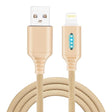 8 Pin Interface Zinc Alloy Marquee Luminous Intelligent Automatic Power off Charging Data Cable(glod) - Normal Style Cable by PMC TechLife | Online Shopping South Africa | PMC TechLife | Buy Now Pay Later Mobicred