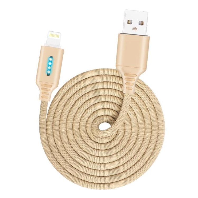 8 Pin Interface Zinc Alloy Marquee Luminous Intelligent Automatic Power off Charging Data Cable(glod)
