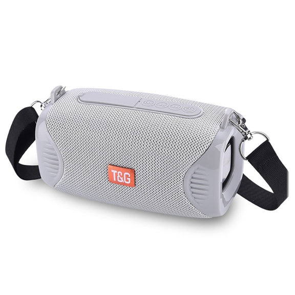T&G TG532 10W Wireless Bluetooth Speaker Water-resistant Portable Outdoor Mini Column Box Loudspeaker with FM Radio(Gray)