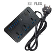 T09 3000W High Power Multi-Function Plug-in 3-Hole International Universal Jack + 6 USB Intelligent Charging EU PLUG - Extension Socket by PMC TechLife | Online Shopping South Africa | PMC TechLife | Buy Now Pay Later Mobicred