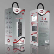 T09 3000W High Power Multi-Function Plug-in 3-Hole International Universal Jack + 6 USB Intelligent Charging US PLUG