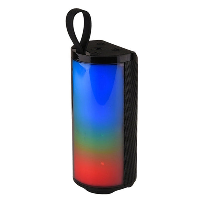 T&G TG169 LED Portable Bluetooth Speaker Outdoor Water-resistant Subwoofer 3D Stereo Mini wireless Loudspeaker Support AUX FM TF card(Black)