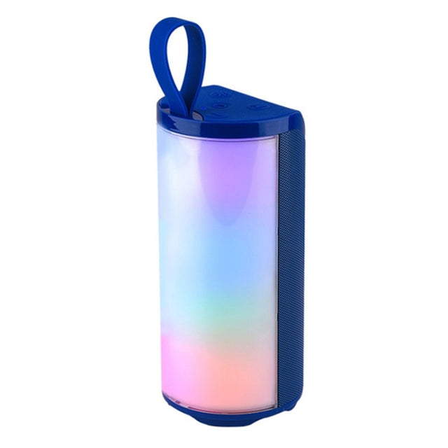 T&G TG169 LED Portable Bluetooth Speaker Outdoor Water-resistant Subwoofer 3D Stereo Mini wireless Loudspeaker Support AUX FM TF card(Blue)