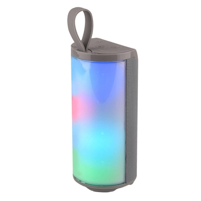 T&G TG169 LED Portable Bluetooth Speaker Outdoor Water-resistant Subwoofer 3D Stereo Mini wireless Loudspeaker Support AUX FM TF card(Gray)
