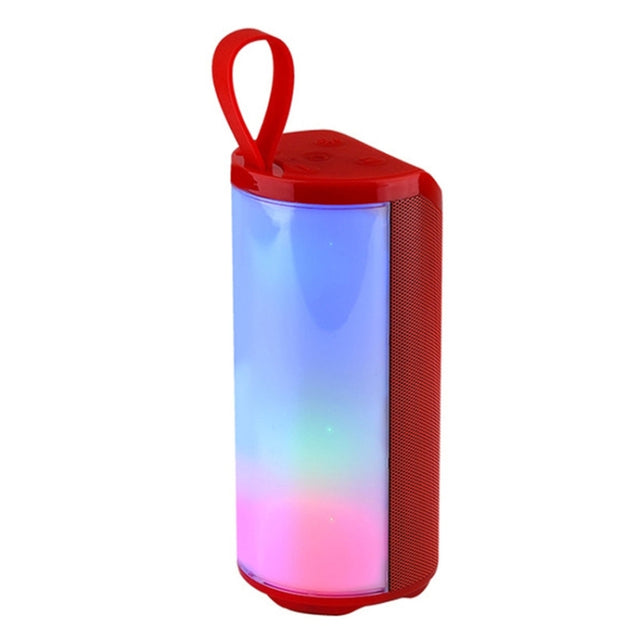 T&G TG169 LED Portable Bluetooth Speaker Outdoor Water-resistant Subwoofer 3D Stereo Mini wireless Loudspeaker Support AUX FM TF card(Red)