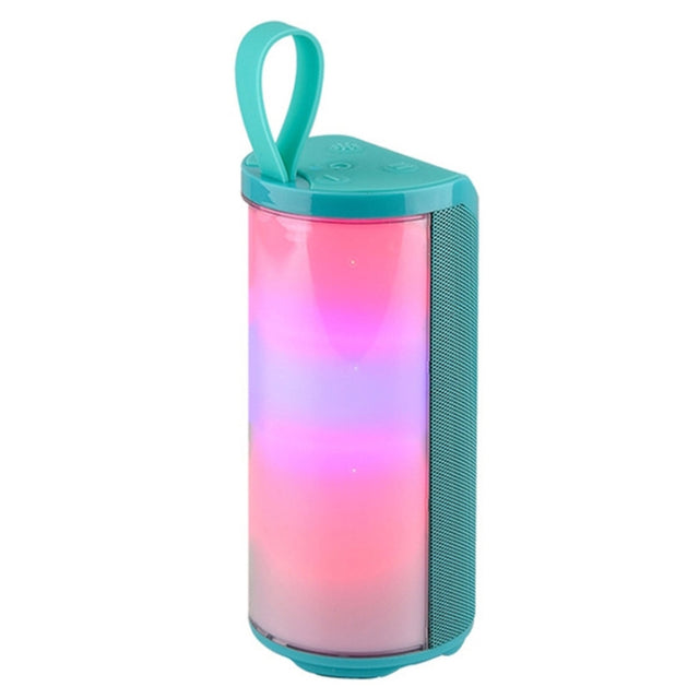 T&G TG169 LED Portable Bluetooth Speaker Outdoor Water-resistant Subwoofer 3D Stereo Mini wireless Loudspeaker Support AUX FM TF card(Green)