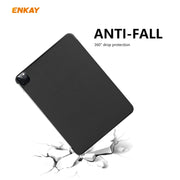 For iPad Pro 11 2022 / 2020 / 2021 ENKAY ENK-8001 Denim Pattern Horizontal Flip Leather Smart Tablet Case with Holder(Black)