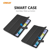 For Samsung Galaxy Tab S6 Lite P610 / P615 / Tab S6 Lite 2022 / P613 / P619 ENKAY 3-Fold Plastic Leather Smart Tablet Case(Black)