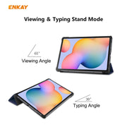 For Samsung Galaxy Tab S6 Lite P610 / P615 / Tab S6 Lite 2022 / P613 / P619 ENKAY 3-Fold Plastic Leather Smart Tablet Case(Black)