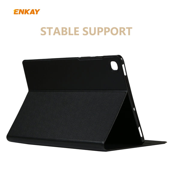 For Samsung Galaxy Tab S6 Lite P610 / P615 / Tab S6 Lite 2022 / P613 / P619 ENKAY Elastic Leather Tablet Case with Holder(Black)