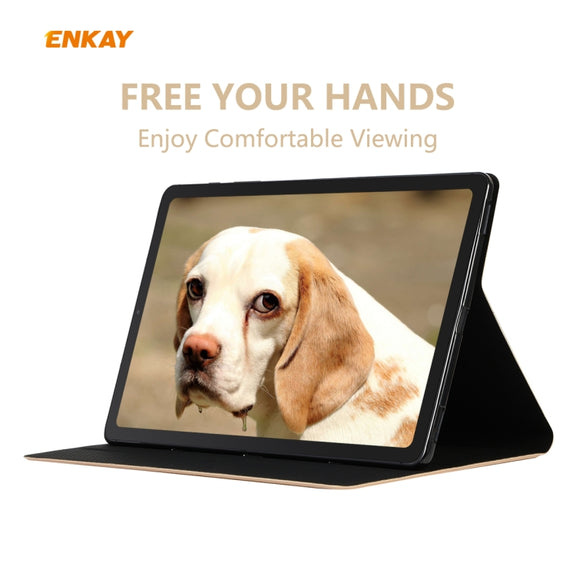 For Samsung Galaxy Tab S6 Lite P610 / P615 / Tab S6 Lite 2022 / P613 / P619 ENKAY Elastic Leather Tablet Case with Holder(Black)