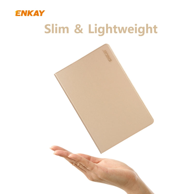 For Samsung Galaxy Tab S6 Lite P610 / P615 / Tab S6 Lite 2022 / P613 / P619 ENKAY Elastic Leather Tablet Case with Holder(Black)