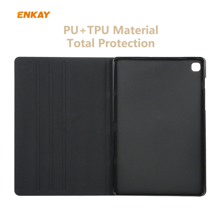 For Samsung Galaxy Tab S6 Lite P610 / P615 / Tab S6 Lite 2022 / P613 / P619 ENKAY Elastic Leather Tablet Case with Holder(Black)