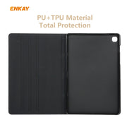 For Samsung Galaxy Tab S6 Lite P610 / P615 / Tab S6 Lite 2022 / P613 / P619 ENKAY Elastic Leather Tablet Case with Holder(Black)