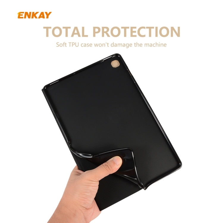 For Samsung Galaxy Tab S6 Lite P610 / P615 / Tab S6 Lite 2022 / P613 / P619 ENKAY Elastic Leather Tablet Case with Holder(Black)