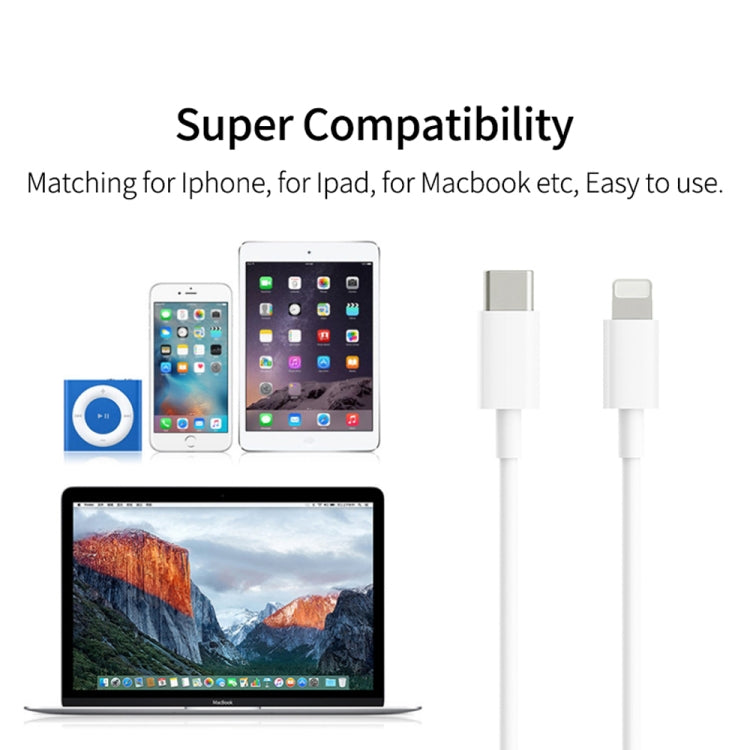 XJ-58 PD 18W USB-C / Type-C to 8 Pin Flash Charging Data Cable, Cable Length: 2m