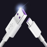 5A USB to USB-C / Type-C Flash Charging Data Cable, Cable Length: 1m