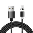 USB to 8 Pin Magnetic Metal Connector Nylon Two-color Braided Magnetic Data Cable, Cable Length: 1m(Black) - Charging Cable & Head by PMC TechLife | Online Shopping South Africa | PMC TechLife | Buy Now Pay Later Mobicred