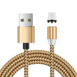 USB to 8 Pin Magnetic Metal Connector Nylon Two-color Braided Magnetic Data Cable, Cable Length: 1m(Gold) - Charging Cable & Head by PMC TechLife | Online Shopping South Africa | PMC TechLife | Buy Now Pay Later Mobicred