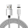 USB to 8 Pin Magnetic Metal Connector Nylon Two-color Braided Magnetic Data Cable, Cable Length: 1m(Silver) - free shipping - PMC TechLife - Order now!