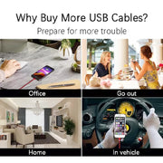 2 in 1 USB to 8 Pin + Micro USB Magnetic Metal Interface Nylon Braided Charging Cable, Length: 1m(Red)