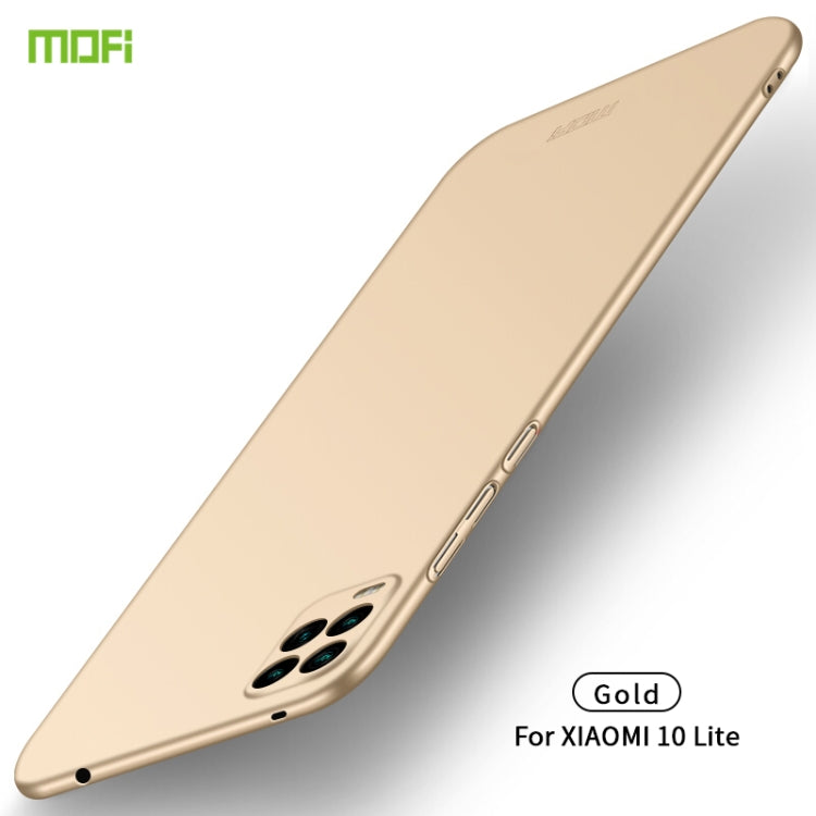 For Xiaomi Mi 10 Lite MOFI Frosted PC Ultra-thin Hard Case(Gold)
