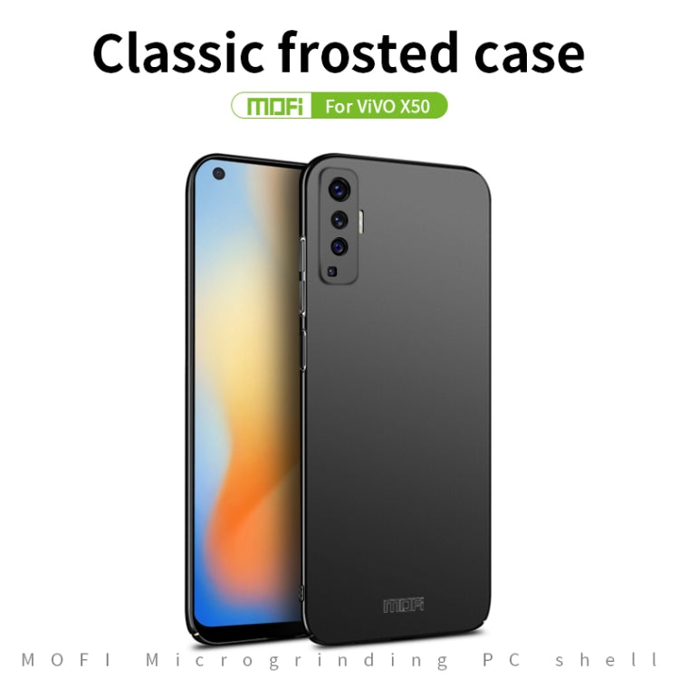 For Vivo X50 MOFI Frosted PC Ultra-thin Hard Case(Black)