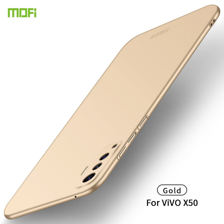 For Vivo X50 MOFI Frosted PC Ultra-thin Hard Case(Gold)
