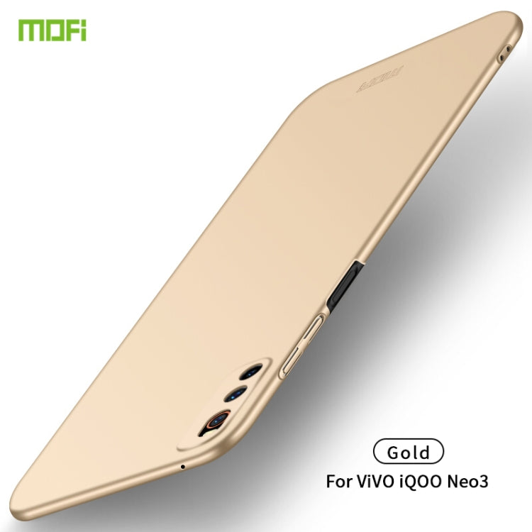 For Vivo iQOO Neo 3 MOFI Frosted PC Ultra-thin Hard Case(Gold)
