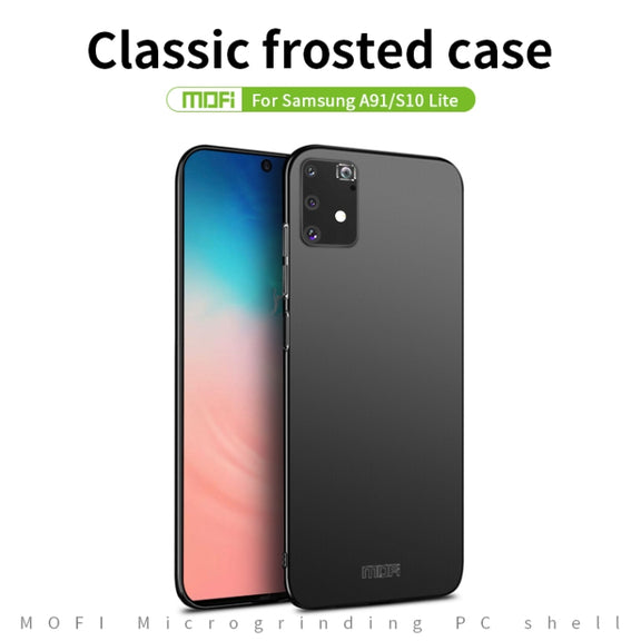 For Samsung Galaxy A91/S10Lite MOFI Frosted PC Ultra-thin Hard C(Black)