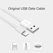 2 in 1 1m USB to 8 Pin Data Cable + 30W QC 3.0 4 USB Interfaces Mobile Phone Tablet PC Universal Quick Charger Travel Charger Set, EU Plug(White)