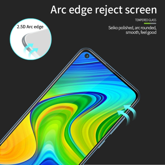 For Xiaomi RedMi 10X 4G MOFI 9H 2.5D Full Screen Tempered Glass Film(Black)